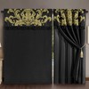 Chezmoi Collection Royale 4-Piece Jacquard Floral Window Curtain/Drape Set with