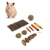 9Pcs Wooden Hamster Toys Arch Bridge Wooden Piece String Apple