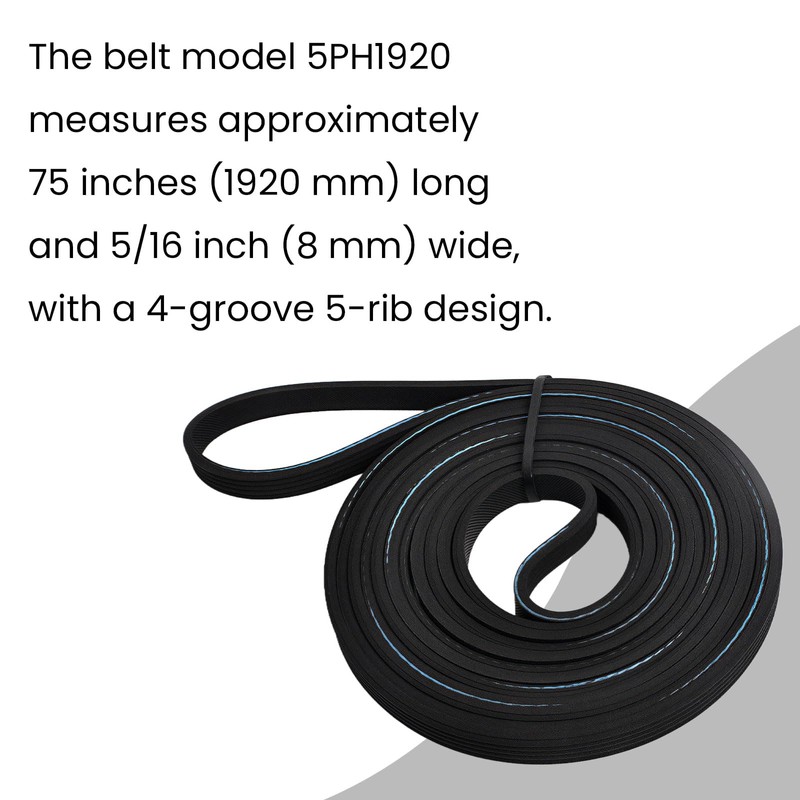 Compatible with Costway 5PH1920 Dryer Belt – 75-Inch 5/16″ Rubber