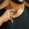 sailimue Cross Necklace for Men - Layered Cross Chain Stainless