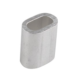 Futheda 50 pcs Aluminum Crimping Loop Sleeve Clips Oval Shaped for 4.0mm Cable Wire Rope Silver Tone