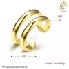 LZD 18K Gold Plated Fashion Ring Open Double Line For