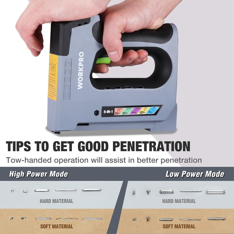 WORKPRO 5 in 1 Cordless Staple Gun, 3.6V Rechargeable Electric