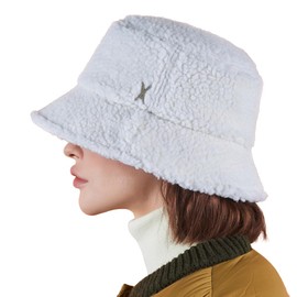 VARZAR Bazaar Stud Logo Fleece Bucket Hat, 2 Colors, Unisex, Hat, Korean Brand, Korean Fashion Hat, UV Protection, Deep, Small Face Effect, SNS Topic, Celebrity Wear, white, 56.0-59.0 cm