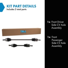 TRQ Front CV Axle Shaft Assembly Set Driver & Passenger Side Compatible with 2014 Acura ILX 2013-2015 Honda Civic