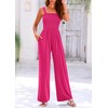KIRUNDO Jumpsuits for Women Elegant Smocked Wide Leg Sleeveless One