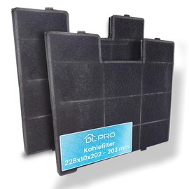 2 x DL-pro Activated Carbon Filter 228 x 202 mm for Amica KF17141 KF 17141 Filter for Cooker Hood Extractor Hood