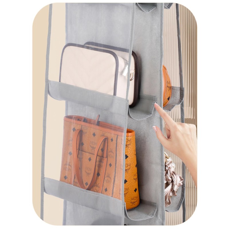 YUNYU Pack of 2 Hanging Bag Storage - Handbag Organiser