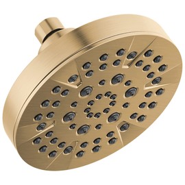 Delta 5-Setting Champagne Bronze Shower Head with High Pressure Spray, 6 Inch Round Shower Head, Showerheads, 1.75 GPM Flow Rate, Champagne Bronze 52535-CZ