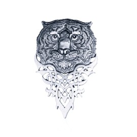 Seakuur Retro Tiger Face Head Brooch Pin Metal Animal Brooches Men's Suit Shirt Badge Lapel Pins for Women Fashion Jewelry Accessories (Retro Silver)