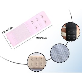 KAPSING 8 Pieces Bra Extender, 3 Rows 2 Hooks, Elastic Bra Extender, Extension Strap for Women Bra (Black/Skin Colour/White/Pink), 4 Colours