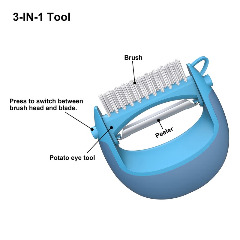 Empava Potato Peeler with Brush, Vegetable, Easy, Speed and Multifunctional