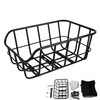 Rear Bike Basket, Black Metal Wire Bicycle Cargo Carrier with