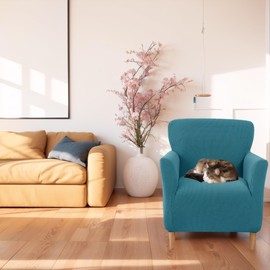 LiveGo Armchair Cover, Banquet Chair Slipcovers, Stretch Knitted Armchair Cover with Armrests, Stretch Armchair Covers for Living Room