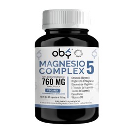 Oby Magnesio Complex  5 MAGNESIOS Citrato de Magnesio, BisGlicinato de Magnesio, Treonato de Magnesio, Gluconato y Taurato  Alta Absorcin - Con...    