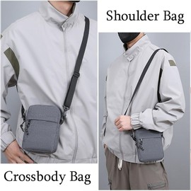 Small Messenger Bag for Men Crossbody Shoulder Bags Crossover Purses and Handbags Mini Cross Body Satchel Bag, Men Crossover Bag for Grey, Casual