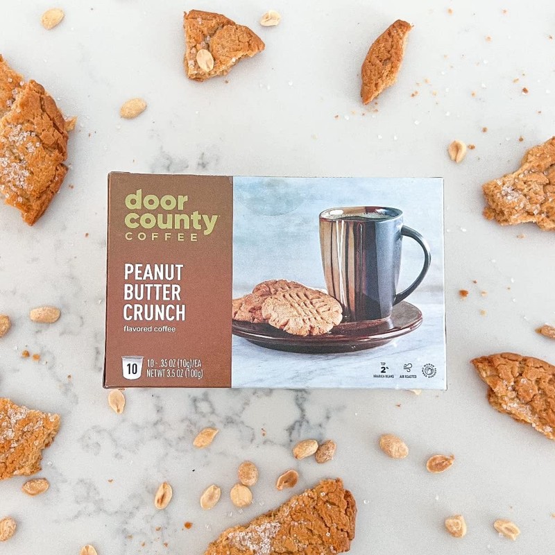 Door County Coffee Peanut Butter Crunch Flavored Coffee - 10