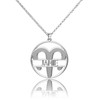 LoEnMe Jewelry Silver Plated Aries Woman Custom Made Engraved Sterling