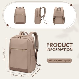 GOLF QUALITY Laptop Backpack for Women - Business Travel Anti Theft Laptop Bag Backpack Water Resistant College Computer Backpacks for Men Women Fits 15.6 Inch Notebook (Brown)