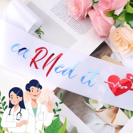 Vovii Earned It Graduation Sash for Nurse Graduation Decorations, White Glitter Sash with Foil for RN Nursing School Grad Gifts Party Supplies for Her