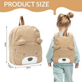 Nursery Backpack Girls, Children's Backpacks Boys, Mini Bear Nursery Backpack from 2 Years, Small Gifts for Children, brown