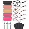 LADEESSE Reading Glasses for Women, 5 Pack Blue Light Blocking