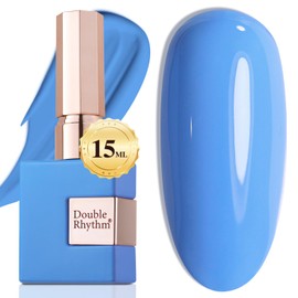 Double Rhythm 15ML Gel Nail Polish Pure Sheer Same Color Same Bottle Soak Off Gel Polish Art Manicure Salon DIY at Home for Women (Blue-A1336)