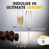 BERKWARE Crystal Champagne Flutes Set of 6 - Elegant Glass