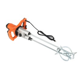 Double-Paddle Electric Cement Mixer, 1800W Handheld Electric Concrete Mixer Portable Mortar Mixer 110V Double Auger Mixer for Mixing Mud, Cement, Mortar, Paint, Plaster, Thinset, Fodder Stirring Tool