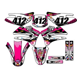 Senge Graphics Inc 2000-2007 TTR 125 MAYHEM Pink Senge Graphics Kit Compatible with Yamaha - Complete Kit With Rider I.D., 16/19