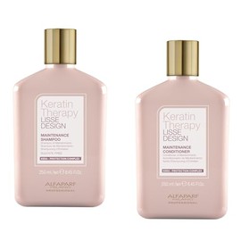 Alfaparf Milano Kit Vitalizante Keratin Therapy Lisse Design - Champú y Acondicionador sin Sulfatos con Keratina, 2 x 250ml