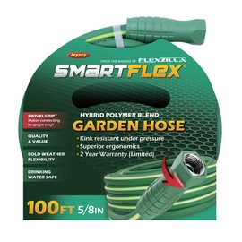 SmartFlex Garden Hose, 5/8 in. x 100 ft., Hybrid, Green - HSFG5100GR