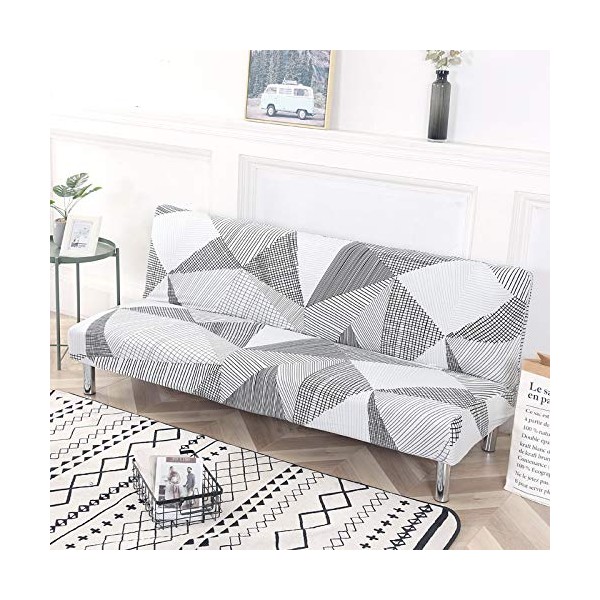 Mingfuxin Armless Sofa Bed Cover, Spandex Stretch Futon Slipcover Protector,