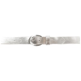fashionchimp Basic Women's Belt Made of 100% Genuine Leather, Shiny Belt Clasp, Width Approx. 2.8 cm, Made in Germany, Silver-Solar