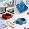 2pcs Silicone Resin Ashtray Molds Set for DIY Diamond Square