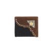 West Star Texas Genuine Leather Short Wallet Studs Gift Gold