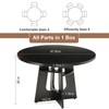 HELLYMOON 47" Round Dining Table for 4-6 Black, Farmhouse Wood