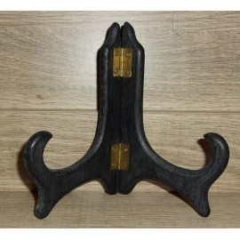 Unbranded 5" Display Easel or Plate Stand Black Wood with Metal Hinges