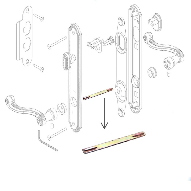 Steel Split Spindle 8 x 90mm Door Window Handle Spindle