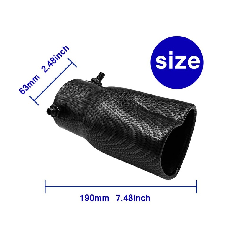 Sakali 63mm Heart-Shaped Tail Pipe Car Stainless Steel Exhaust Muffler