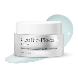 Natural Derma Project Cica Bio-Placenta Cream - Hydrating & Soothing Face Moisturizer Smooths and Rejuvenates Skin - Vegan Gel Moisturizer with Madecassoside & Malachite, Vegan, Korean Skincare (50ml)