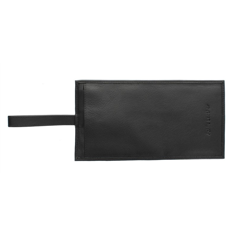 Genuine Leather Security Wallet Pouch with Belt Loop AC501 Black