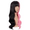 MapofBeauty 24 Inch/60cm Multicolor Flat Bangs Long Curly Fashion Cosplay