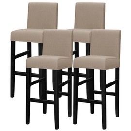 Lellen Bar Stool Chair Covers Set of 4 - Jacquard Bar Stool Covers with Backs Bar Chair Covers Counter Height Stool Covers Bar Stool Slipcovers High Stool Chair Covers for Kitchen Dining Room