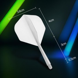 VELLUSTRA Integrated Dart Flights and Shafts, 6PCS Präzisionsgeformtes Dart-Flight und Schaftsystem, Ehr langlebige 2-in-1 kombinierte Dart-Flights und Schäfte, Weiß (2BA)