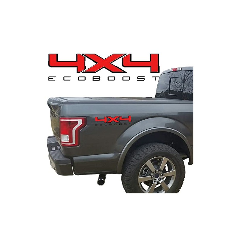 4X4 Bedside Vinyl Decal for Ford Eco Boost Trucks Silver