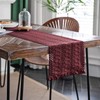 Weldomcor Macrame Table Runner Burgundy Boho Table Runner with Tassels