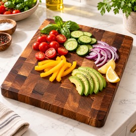 Wood Cutting Board for Food Prep – Double-Sided Thickened Rectangle Design for Cutting Vegetables and Fruit(Small)