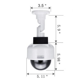 YSUCAU Solar Powered Dummy Fake CCTV Security Dome Camera with Flashing Red LED Light & Warning Security Alert Sticker Decal, Indoor/Outdoor Use