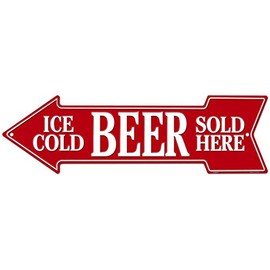 Ice Cold Beer Sold Here Tin Sign 20 x 6in